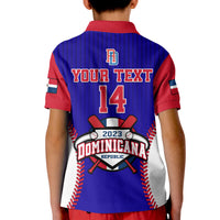 (Custom Text And Number) Dominican Republic Baseball Polo Shirt 2023 Version Blue - Wonder Print Shop