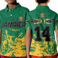 (Custom Text and Number) Jamaica Athletics Polo Shirt Jamaican Flag With African Pattern Sporty Style - Wonder Print Shop