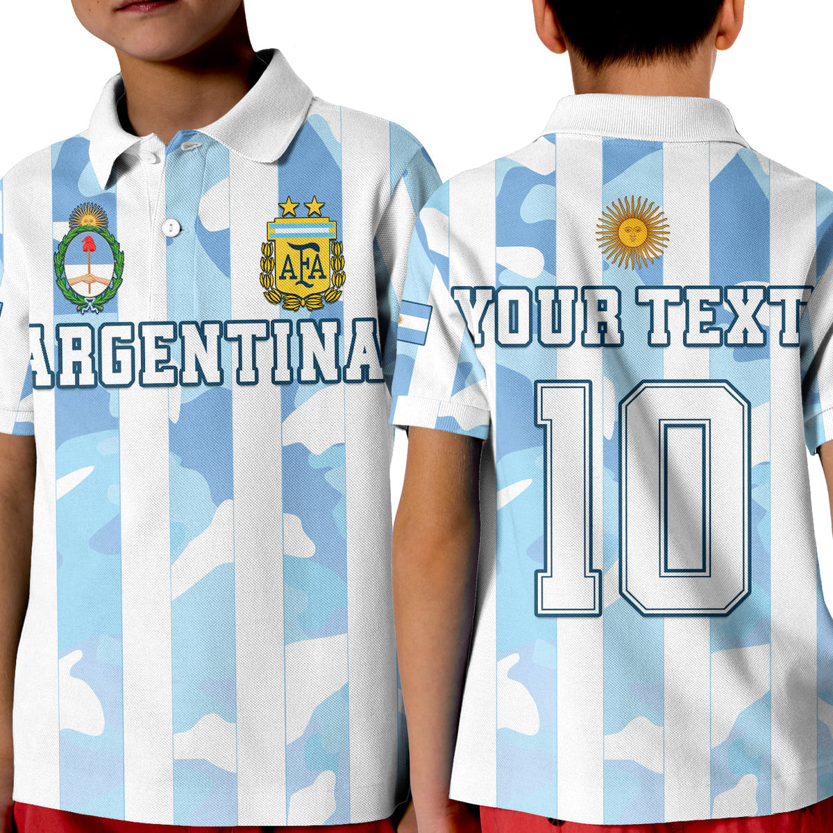 Custom Argentina Football Polo Shirt AFA Champions 2022 Sporty Style - Wonder Print Shop