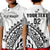 Custom Text And Number Fiji Rugby Polo Shirt Fijian Cibi Dance Tapa Pattern White - Wonder Print Shop