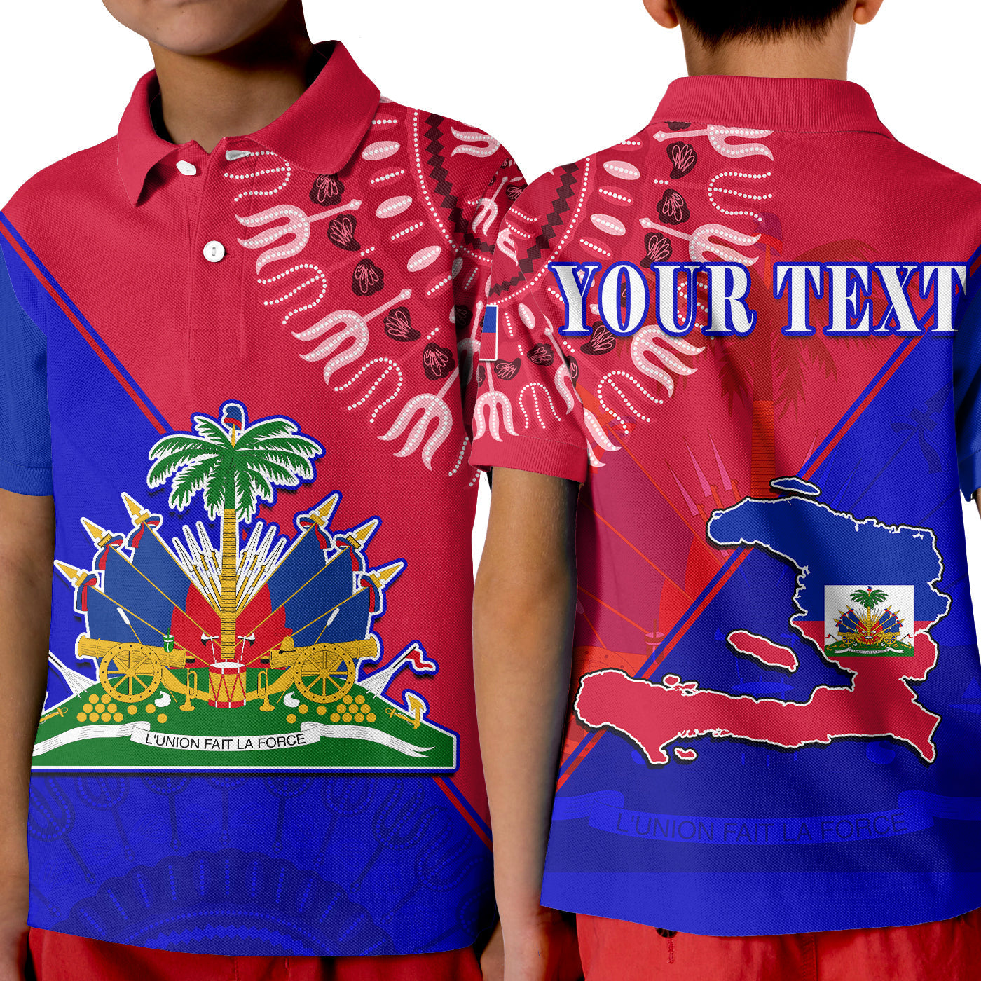 custom-personalised-haiti-polo-shirt-kid-haiti-flag-dashiki-simple-style