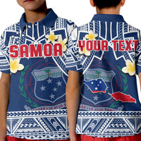 Custom Samoa Polo Shirt KID Samoan Plumeria Flowers Mix Polynesian Pattern - Wonder Print Shop