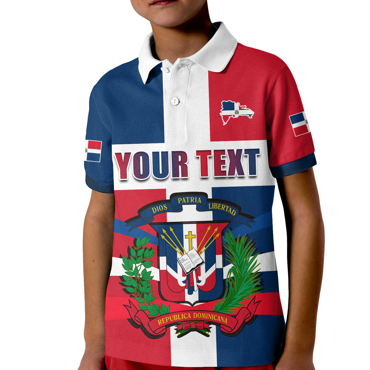 Custom Dominican Republic Polo Shirt KID Dominicana Proud Style Flag LT13 - Wonder Print Shop
