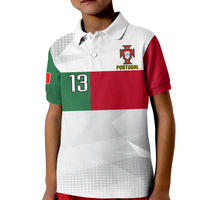 (Custom Text and Number) Portugal Football Polo Shirt KID Campeao Football 2022 White Sporty LT13 - Wonder Print Shop