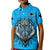 Custom Canada Maple Leaf Polo Shirt KID Blue Haida Wolf LT13 - Wonder Print Shop