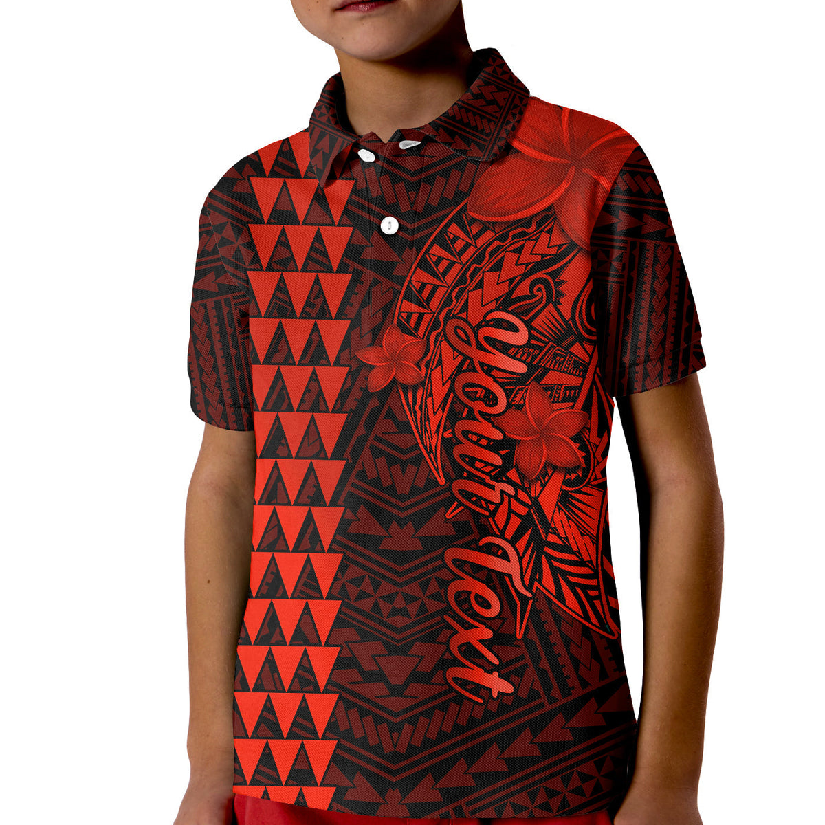 Custom Hawaii Polo Shirt KID Kakau Kanaka Maoli Combine Polynesian Shark Ver.06 - Wonder Print Shop