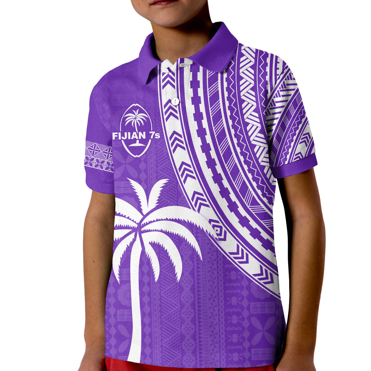 Fiji Rugby Sevens Polo Shirt Fijian 7s Tapa Polynesian Purple LT13 - Wonder Print Shop