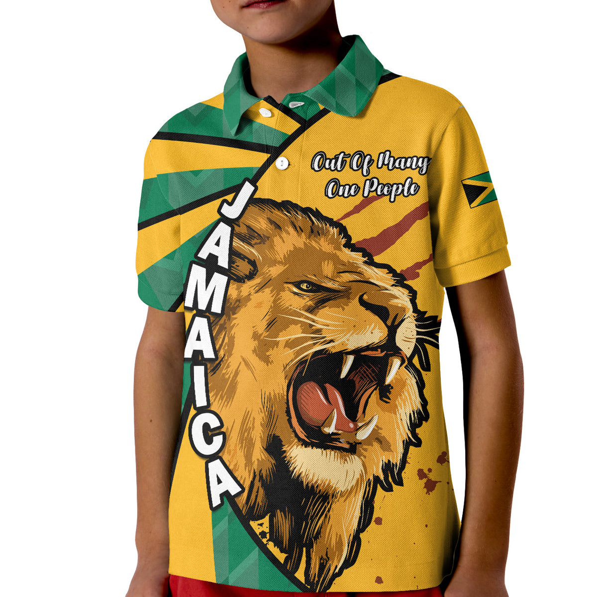 Jamaica Athletics Polo Shirt Jamaican Flag Mix Lion Sporty Style - Wonder Print Shop