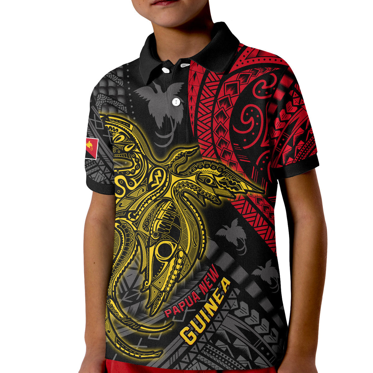 Papua New Guinea Polo Shirt KID Raggiana Birds Of Paradise Happy 47th Independence Day LT13 - Wonder Print Shop