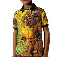 Custom Hei Tiki Maori Polo Shirt KID Fern Aotearoa Ta Moko Sun LT13 - Wonder Print Shop