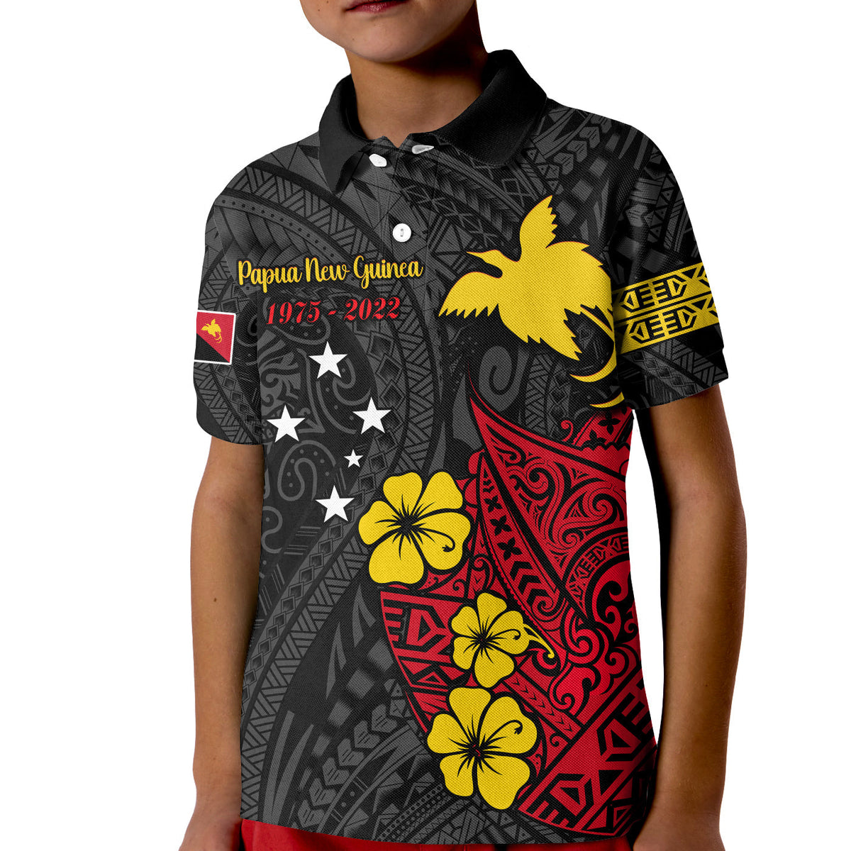 Papua New Guinea Anniversary Polo Shirt KID 47th Independence Day Since 1975 LT13 - Wonder Print Shop