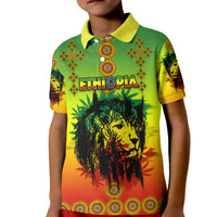 Custom Ethiopia Polo Shirt Cross Mix Lion Colorful Style - Wonder Print Shop