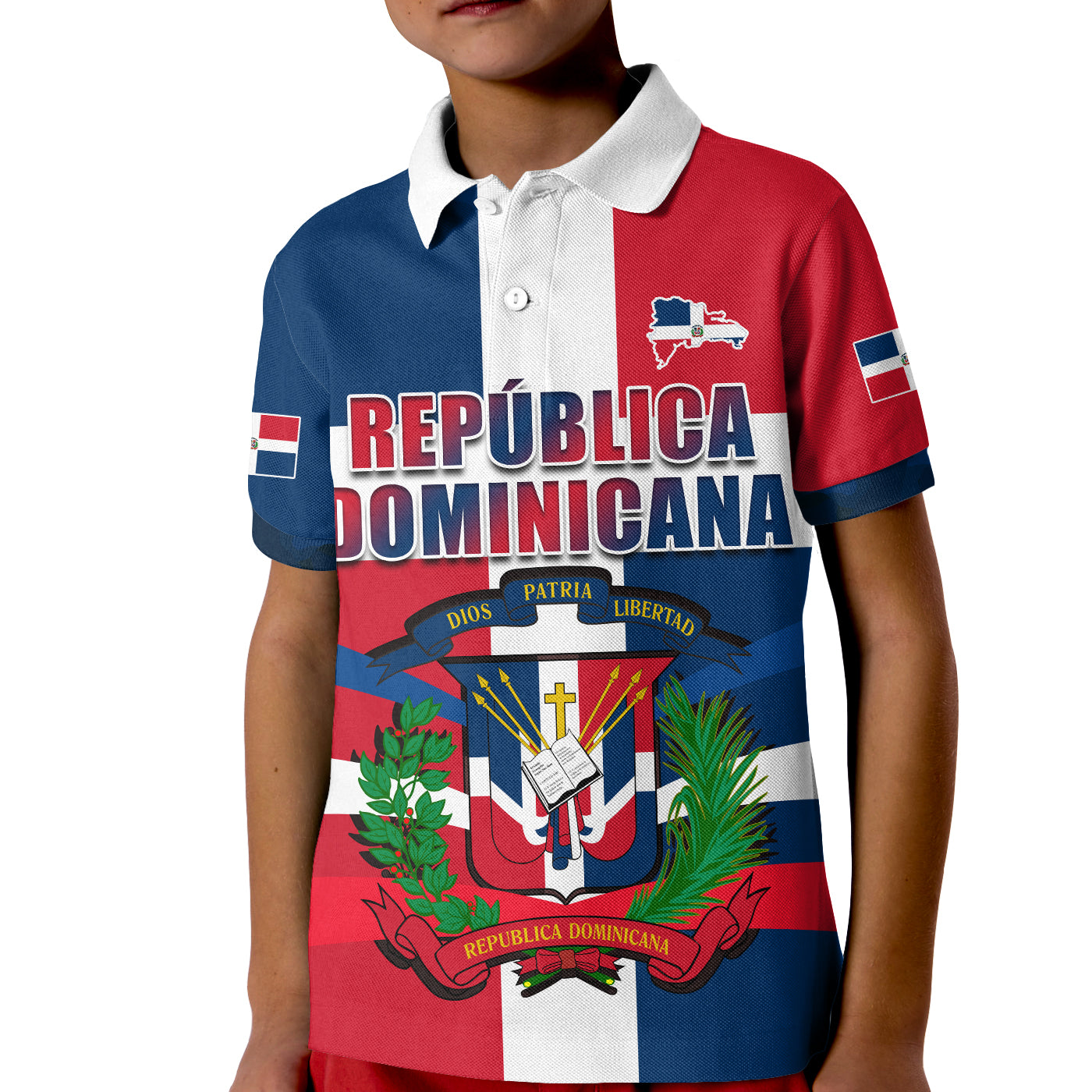 Dominican Republic Polo Shirt KID Dominicana Proud Style Flag LT13 - Wonder Print Shop