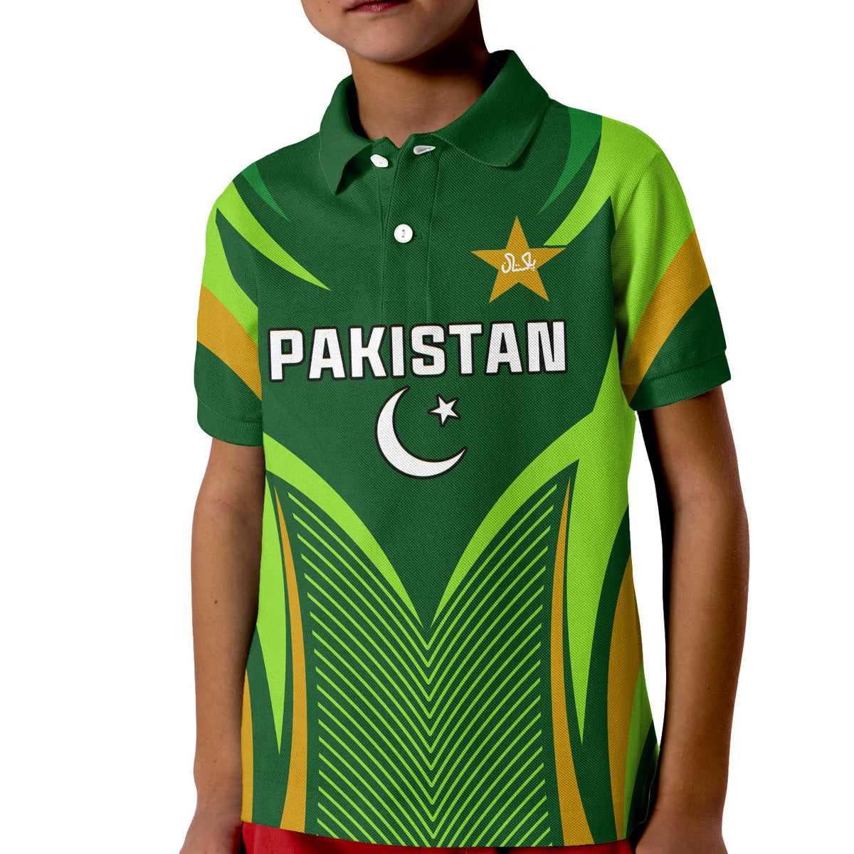 (Custom Text and Number) Pakistan Cricket Polo Shirt Green Shaheens Champion LT13 - Wonder Print Shop