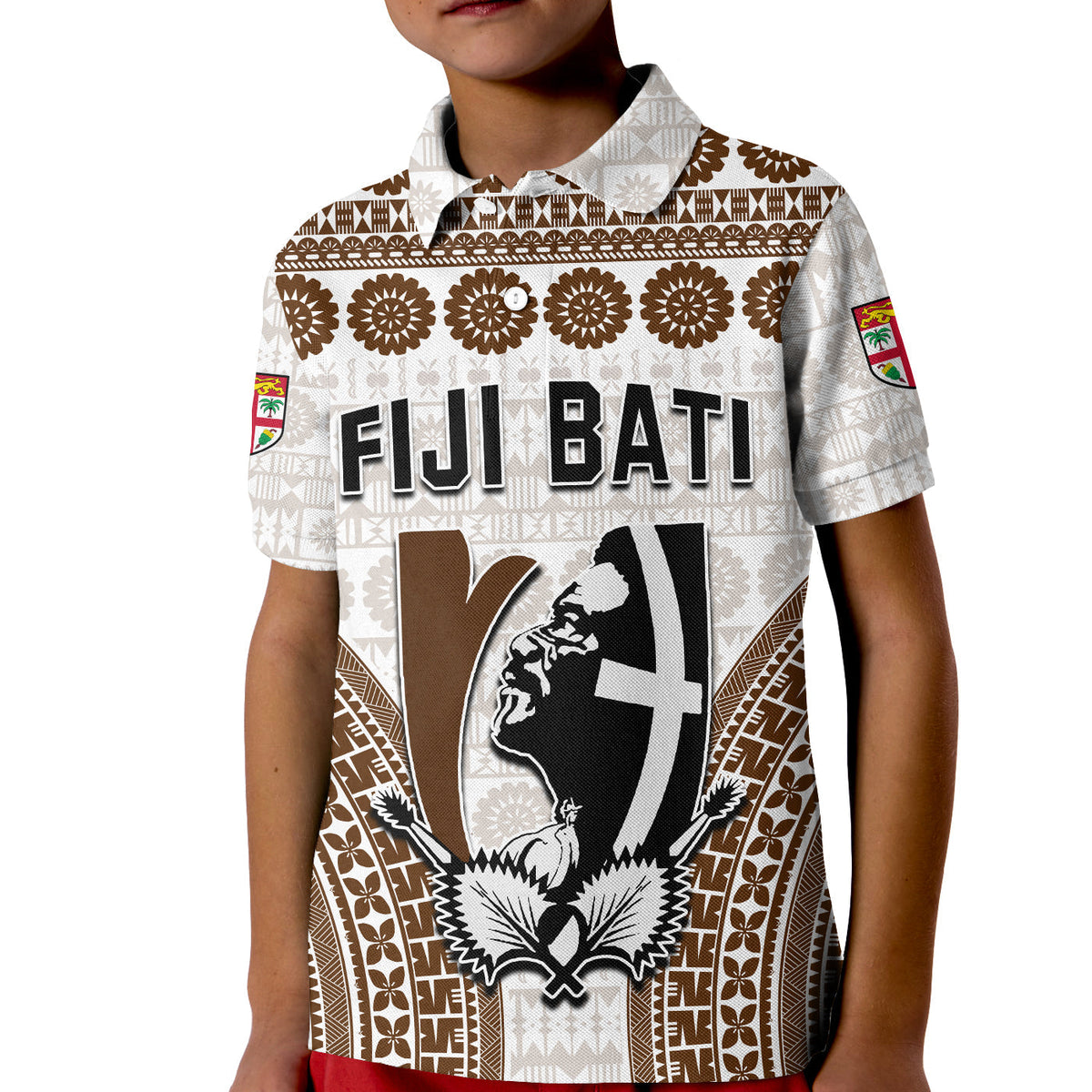 Custom Text and Number Fiji Rugby Bati Polo Shirt Proud Tapa Pattern LT13 - Wonder Print Shop