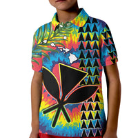 Custom Hawaii Rainbow Tie Dye Polo Shirt Flowers Polynesian Hawaiian Tribal LT13 - Wonder Print Shop