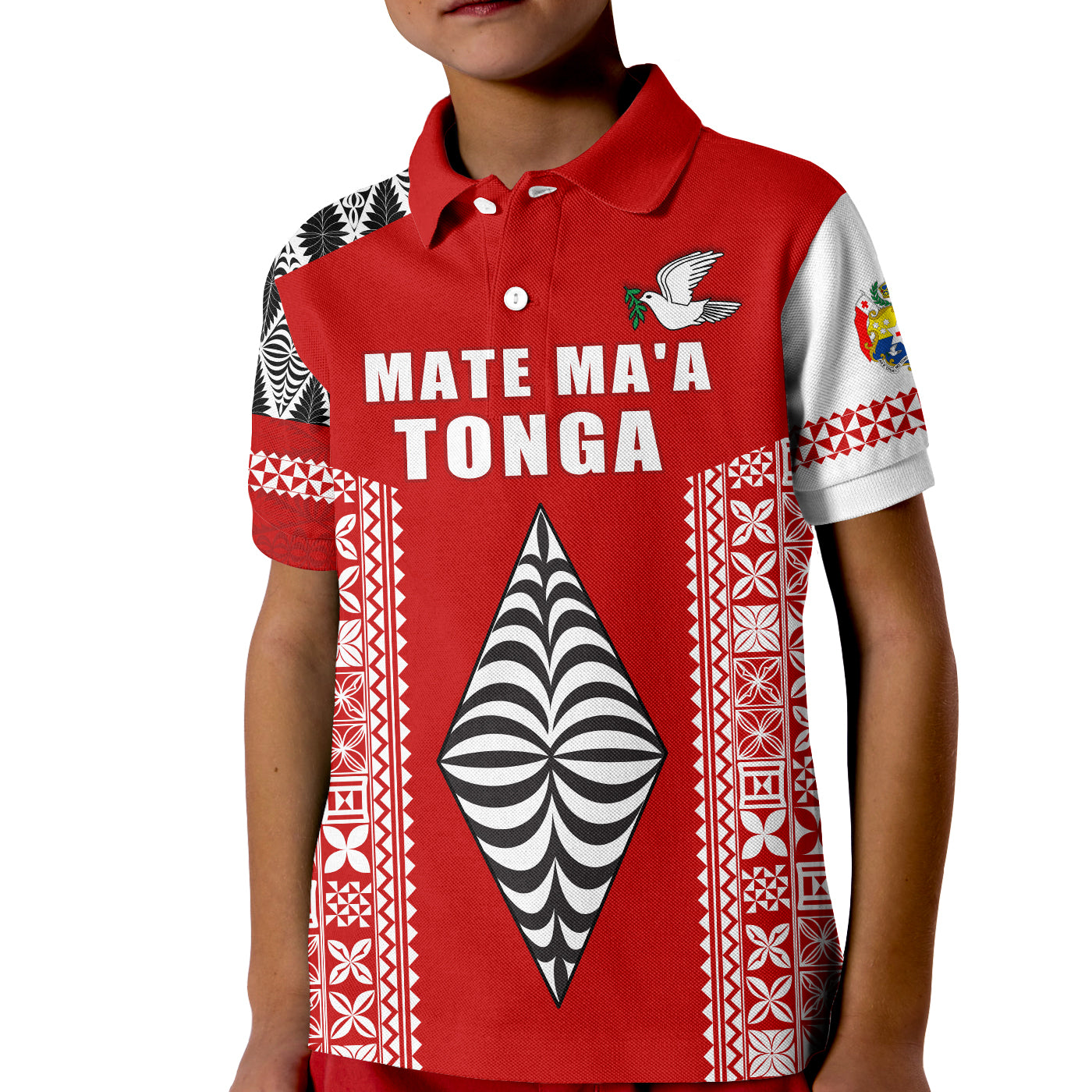 Tonga Rugby Polo Shirt KID Mate Maa Tonga LT13 - Wonder Print Shop