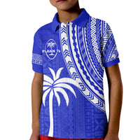 Custom Text and Number Fiji Rugby Sevens Polo Shirt Fijian 7s Tapa Polynesian Blue Ver.02 LT13 - Wonder Print Shop