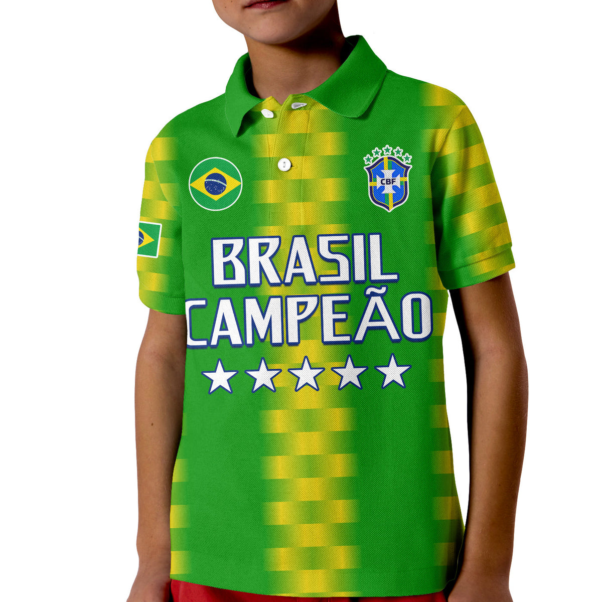 Brazil Football Champions Polo Shirt KID Proud Selecao LT13 - Wonder Print Shop