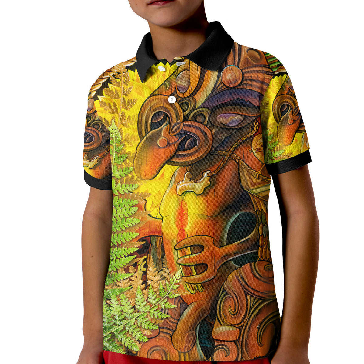 Custom Hei Tiki Maori Polo Shirt Fern Aotearoa Ta Moko Sun LT13 - Wonder Print Shop