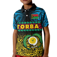 Torba Province Polo Shirt KID Vanuatu Pig Tusk Polynesian Flag Style - Wonder Print Shop