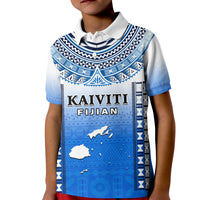 Fiji Polo Shirt KID Kaiviti Fijian Special Tapa Pattern - Wonder Print Shop