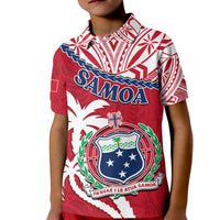 Samoa Polo Shirt Samoan Coat Of Arms With Coconut Red Style - Wonder Print Shop