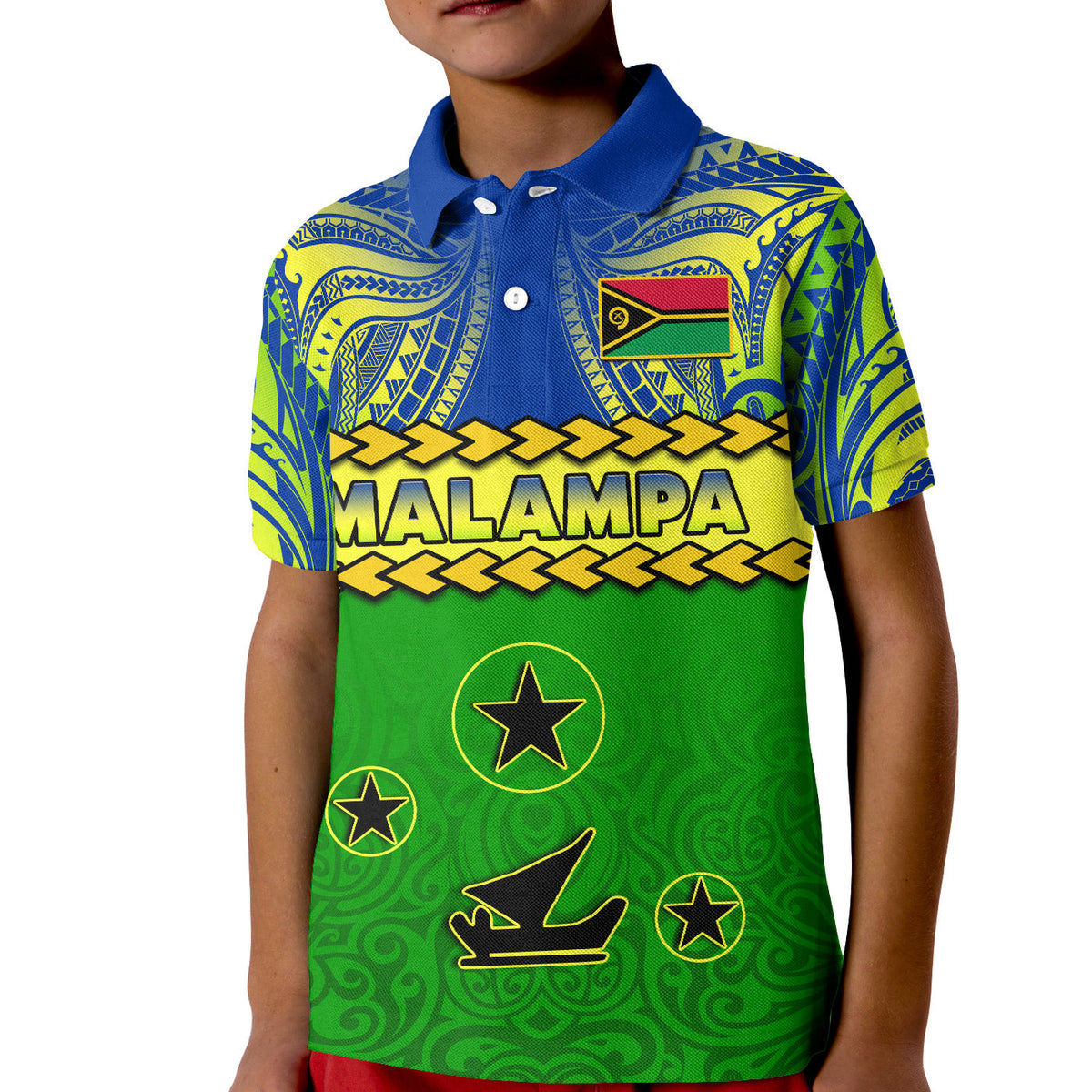 Malampa Province Polo Shirt Vanuatu Pig Tusk Polynesian Flag Style - Wonder Print Shop