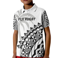 Fiji Rugby Polo Shirt Fijian Cibi Dance Tapa Pattern White - Wonder Print Shop