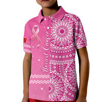 Tonga Breast Cancer Polo Shirt Tongan Ngatu Pattern No One Fights Alone - Wonder Print Shop