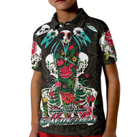 Mexico Polo Shirt Floral Skull Dia De Los Muertos - Wonder Print Shop