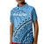 Custom Text And Number Fiji Tapa Rugby Polo Shirt KID Fijian Cibi Dance Tapa Pattern Blue - Wonder Print Shop