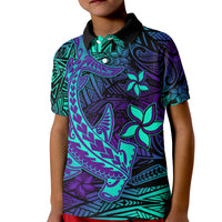 Custom Polynesian Polo Shirt Purple Paradise Hawaiian Tribal Hammerhead Shark - Wonder Print Shop