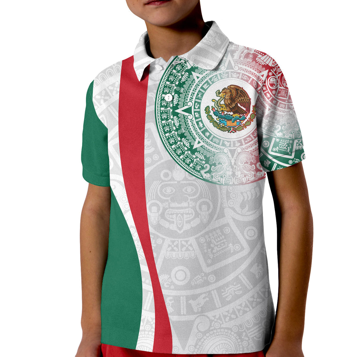 Custom Mexico Polo Shirt Mexican Eagles Aztec Pattern LT13 - Wonder Print Shop