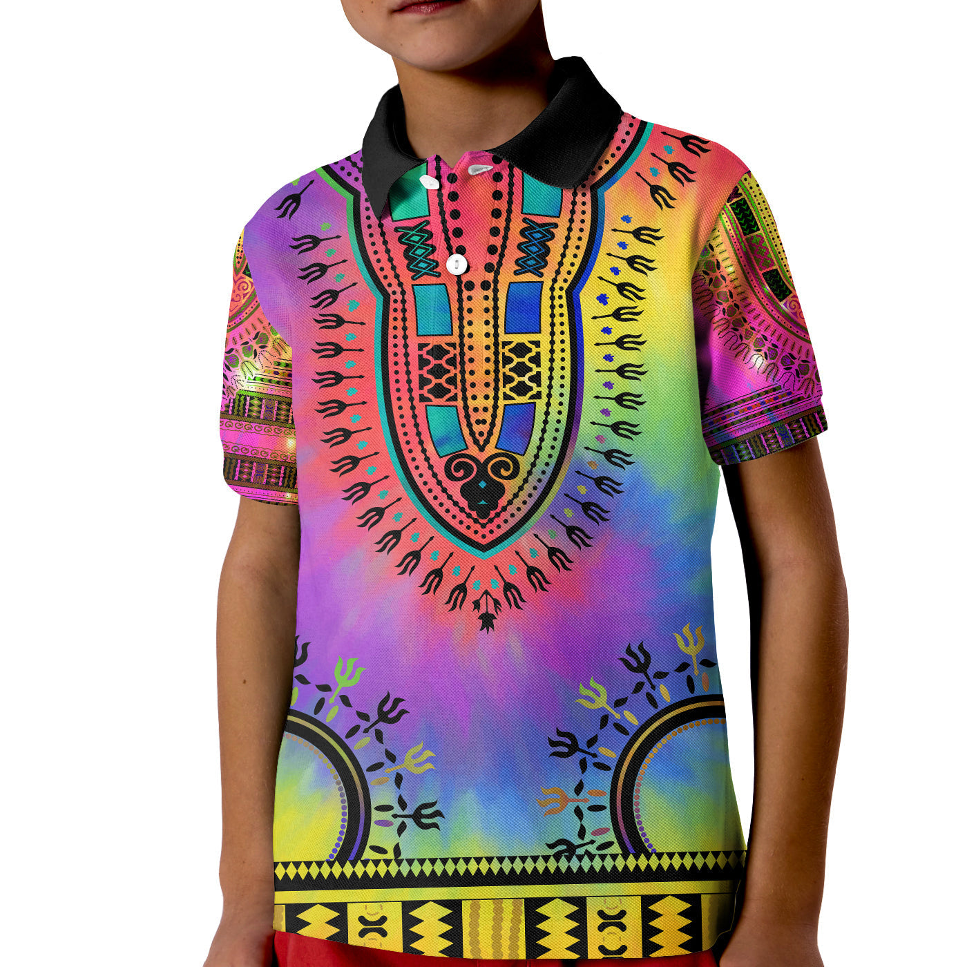 custom-personalised-dashiki-tie-dye-polo-shirt-kid-african-pattern