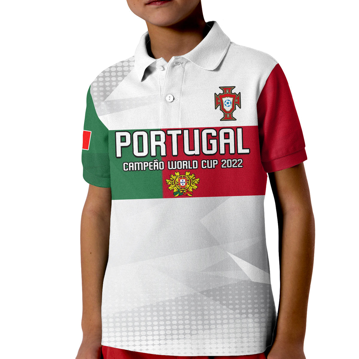Portugal Football Polo Shirt Campeao Football 2022 White Sporty LT13 - Wonder Print Shop