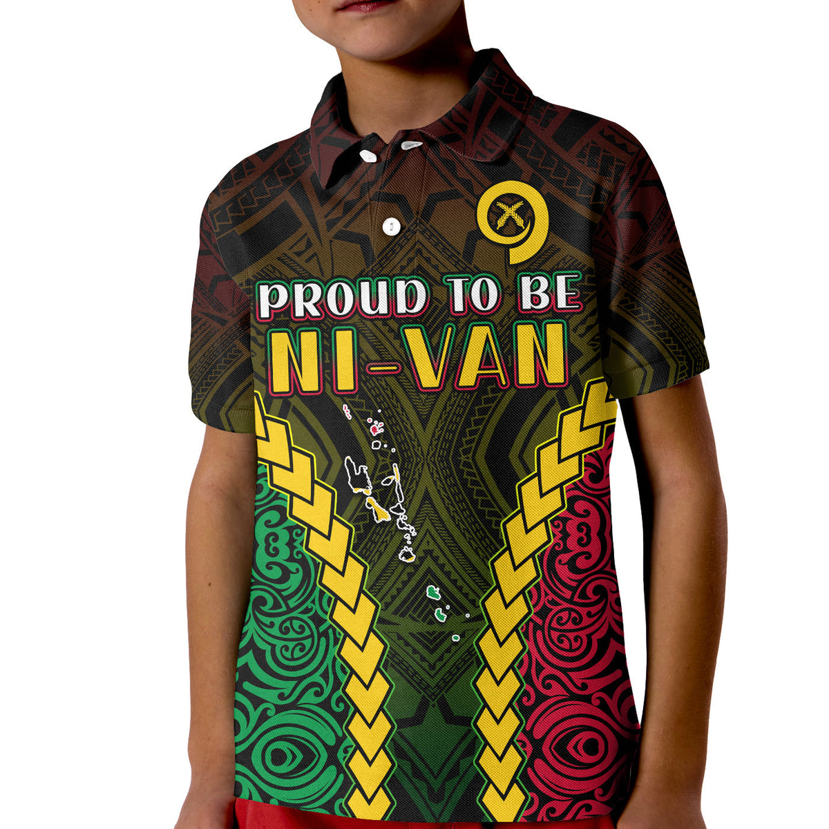 Vanuatu Indigenous Polo Shirt KID Proud To Be Ni Vanuatu Polynesian Pattern LT13 - Wonder Print Shop