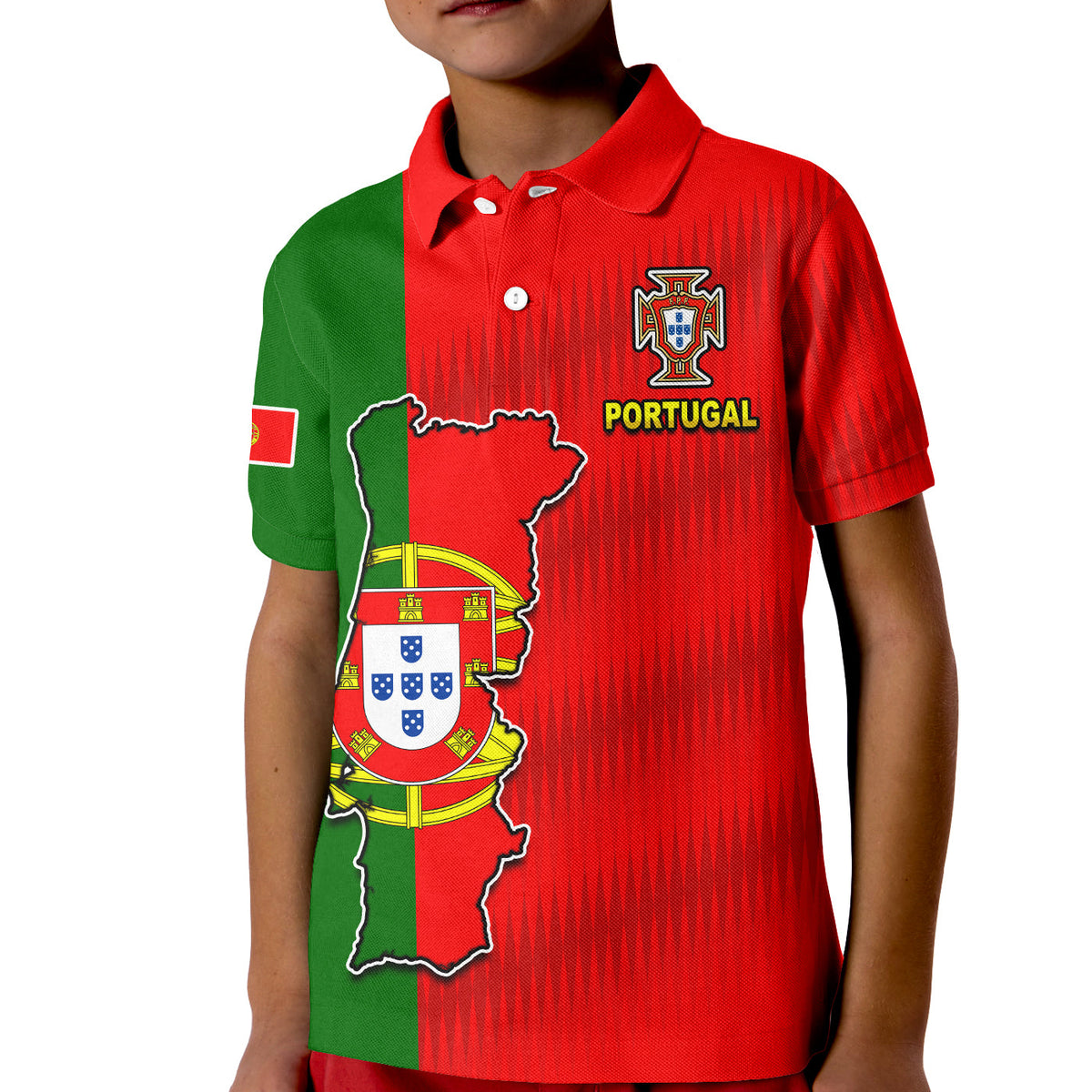 Portugal Polo Shirt Football 2022 KID Style Flag Portuguese Champions LT13 - Wonder Print Shop