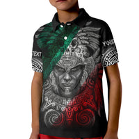 Custom Mexico Polo Shirt KID Warrior Eagle Aztec LT13 - Wonder Print Shop