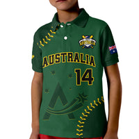 (Custom Text And Number) Australia Baseball Polo Shirt 2023 KID Go Aussie - Wonder Print Shop