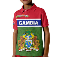Gambia Polo Shirt KID Happy 58th Independence Anniversary Flag Style - Wonder Print Shop