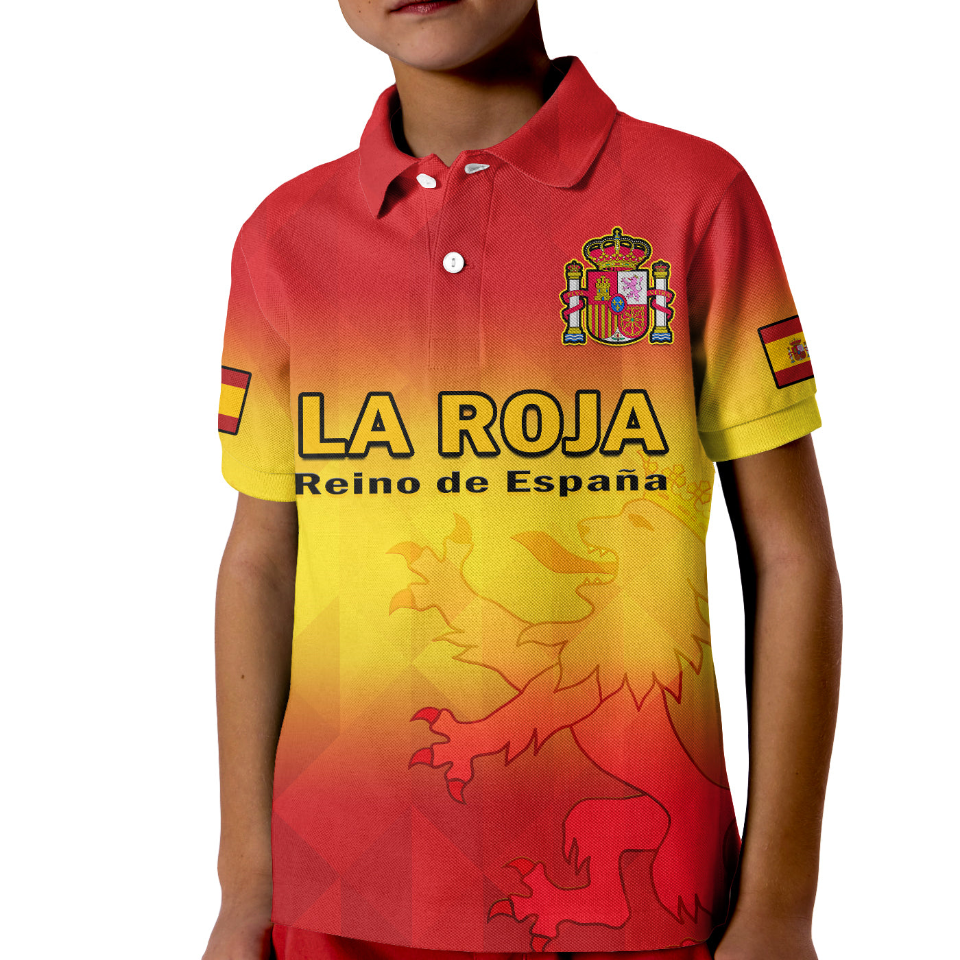 Spain Football Polo Shirt KID La Roja Football 2022 - Wonder Print Shop