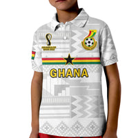 Ghana Football Polo Shirt Black Stars Kente Football 2022 White - Wonder Print Shop