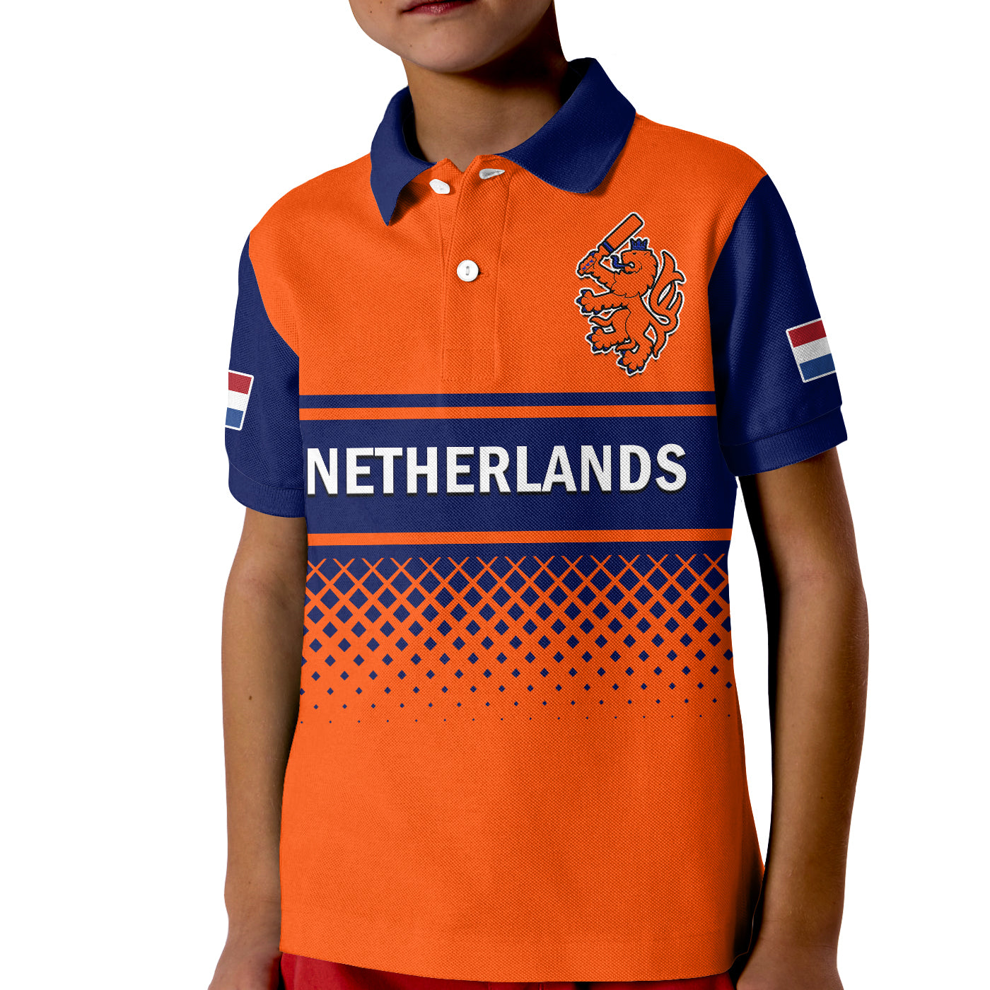 custom-text-and-number-netherlands-cricket-polo-shirt-kid-odi-simple-orange-style