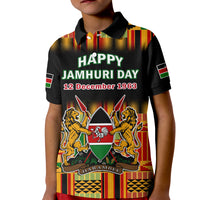 Custom Kenya Polo Shirt KID Happy Jamhuri Day Kenyan Pattern - Wonder Print Shop