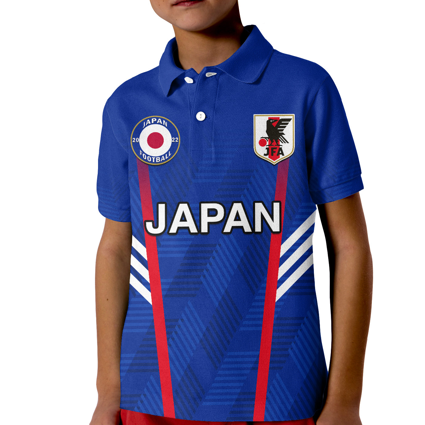japan-football-polo-shirt-kid-samurai-blue-world-cup-2022