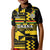 (Custom Text And Number) Ghana Football Polo Shirt Black Stars Kente Football 2022 Yellow - Wonder Print Shop