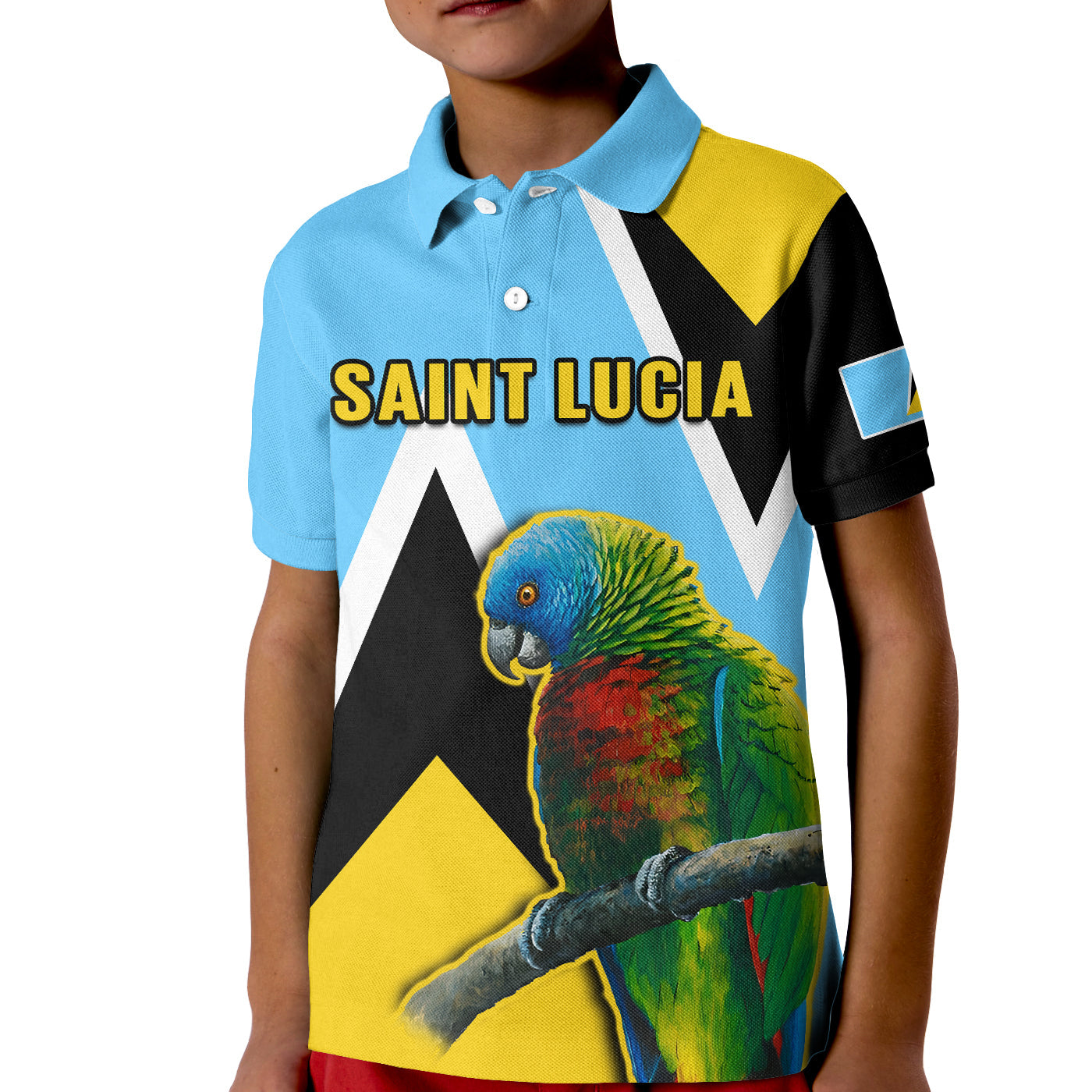 saint-lucia-polo-shirt-kid-saint-lucian-parrot-simple-style