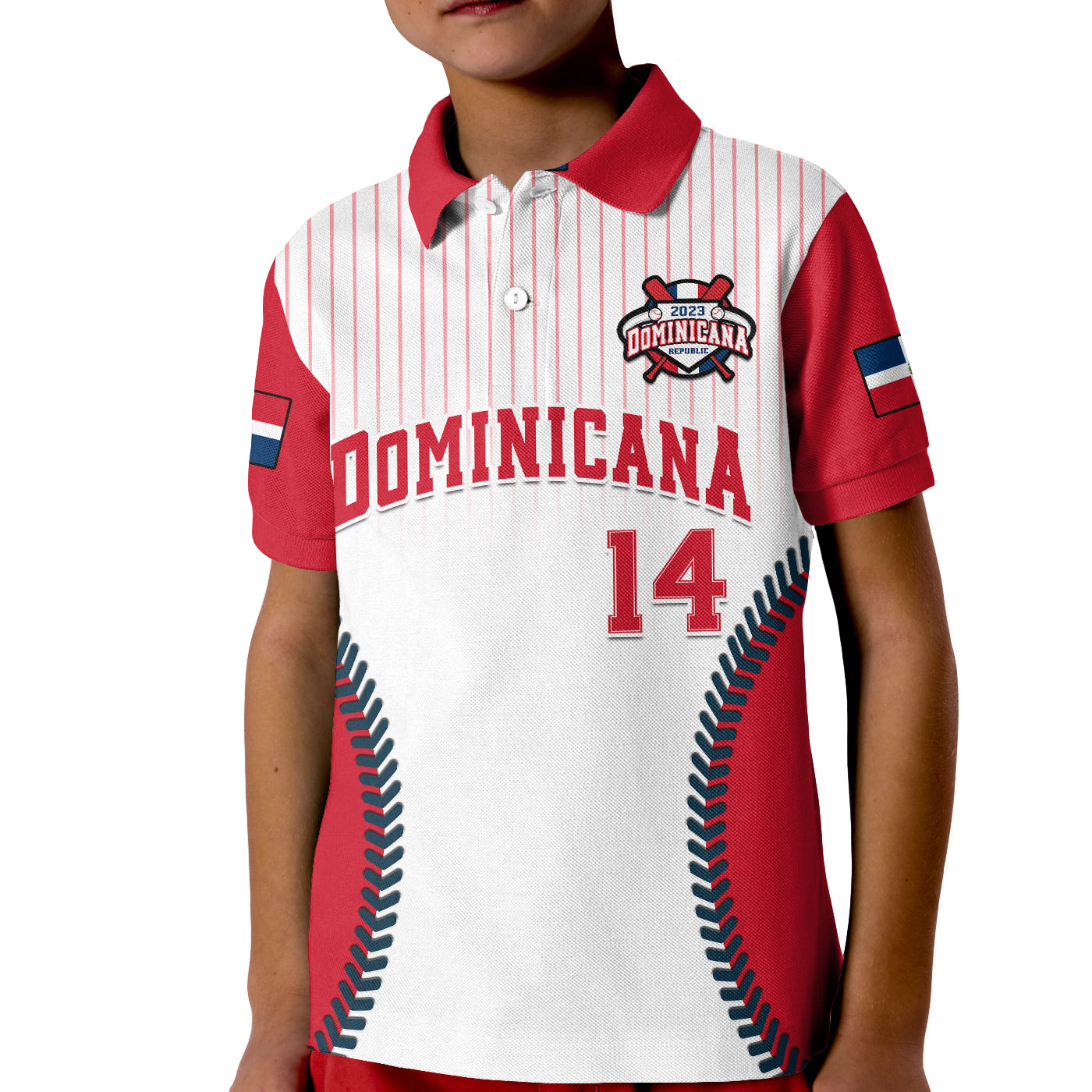 custom-text-and-number-dominican-republic-baseball-2023-polo-shirt-kid-version-white