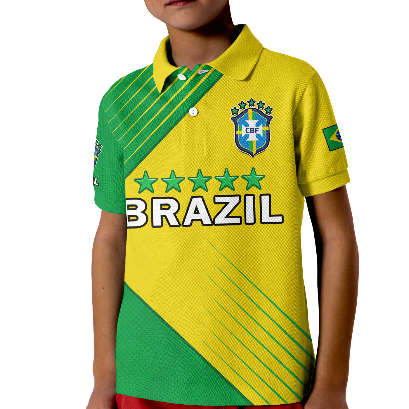Brazil Football Polo Shirt KID Brasil Map Come On Canarinho Sporty Style - Wonder Print Shop
